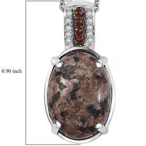 Yooperlite Glow Pendant Necklace NWT • 925 Sterling Silver • Garnet & Zircon